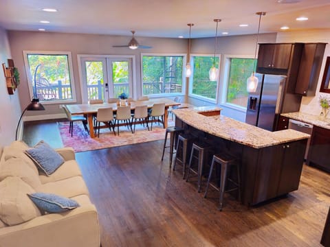 Spacious open concept dining room and kitchen