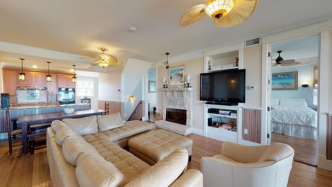 Plenty of seating for  everyone  - This is the Main Greatroom on the 2nd Floor - A second Greatroom and Kitchen are located on the 1st floor - And a Pool Table Bonus Room on the 3rd.