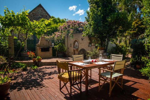 Sun filled Tuscan styled courtyard
