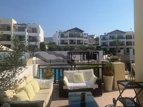 One half of the balcony