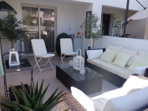 Plenty of outside seating - balcony over looks the two pools