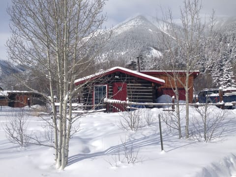 The Cabin in the winter, seen from County Road 26