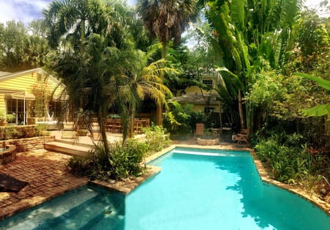 Heated pool, tanning area, picnic gazebo, and lounge area make up this paradise.