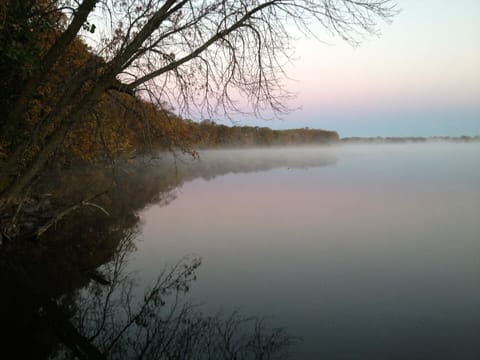 Lake shore. Guests are welcome to sit on dock and enjoy sunset/sunrise. 