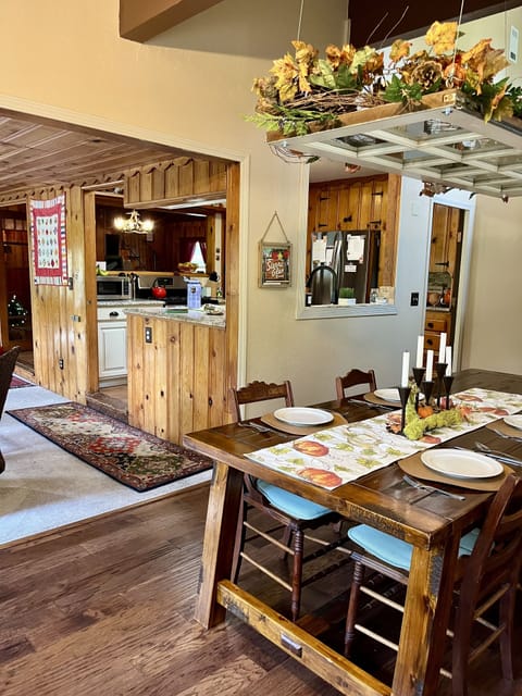 When it’s time to eat, the farm table seats 8 easily.