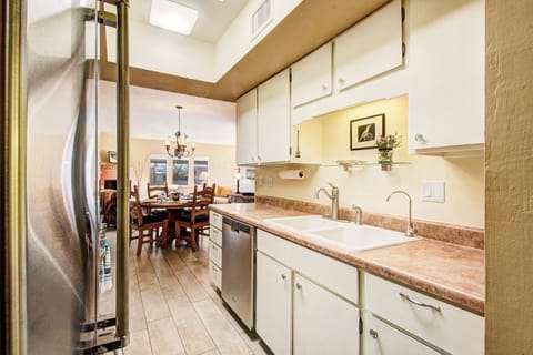 View of living room from kitchen.
