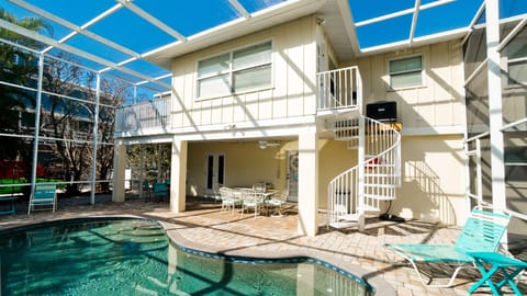 Screened lanai with heated pool.