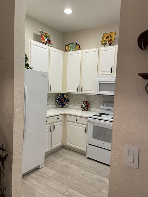 View from hall into kitchen