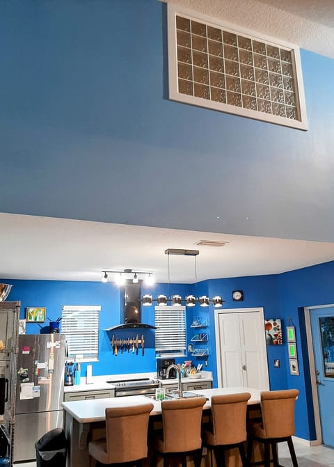 kitchen 2. The glass block shows where the master is upstairs