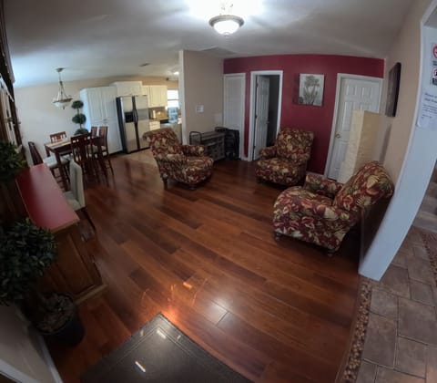 2nd living space with large desk work area.