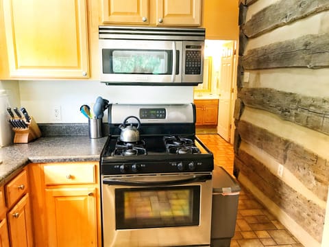 Top of the line appliances- microwave, gas stove, oven, dishwasher, refrigerator