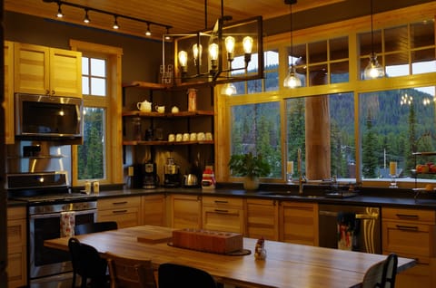 Kitchen has well appointed coffee/tea corner. Dining has seating for up to 10.
