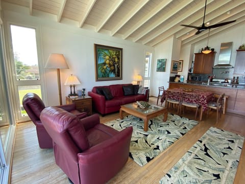 Living, dining, kitchen