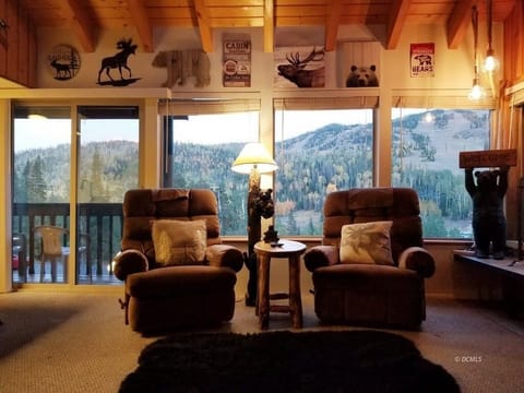 Incredible view of the slopes and mountains with this wall of windows