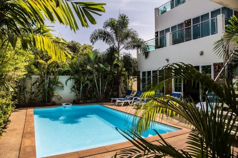 Living room opening out onto the private pool area