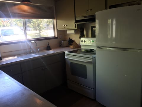 Fully stocked kitchen. 