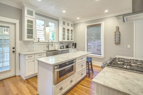 New Kitchen with Granite Counter & Microwave hidden in the island