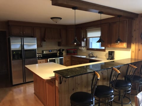 New counter top for extra seating and a beautiful view 