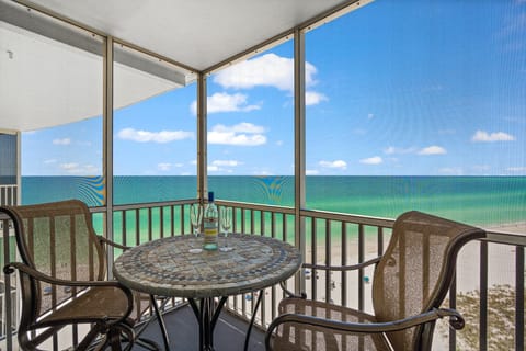 Warm ocean breeze, surrounded by the sound of the water.