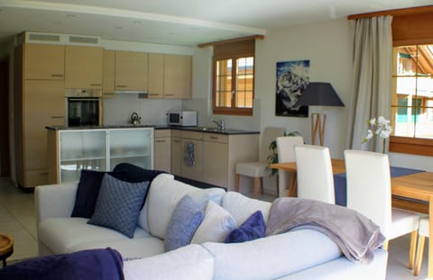 View toward kitchen from living/dining area