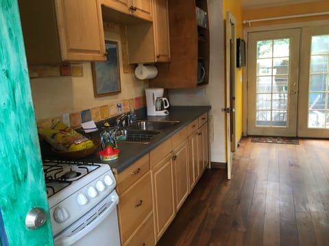 view through studio from front door