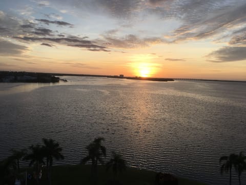 Amazing sunrise view from balcony 