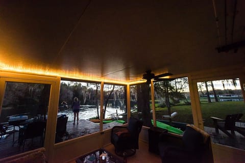 Soft lighting for evening chats on the porch 