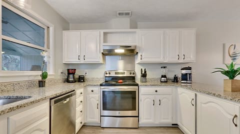 We have an updated kitchen area for guests.