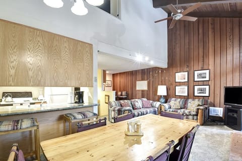 Dining room looking to living room and kitchen