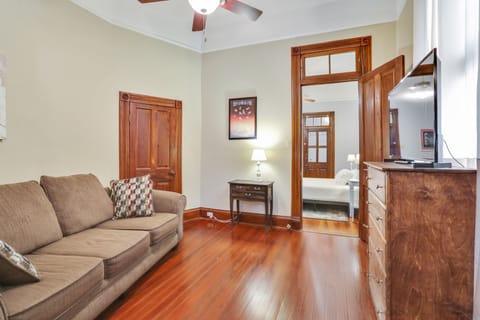 Bedroom #2 with Queen sofa sleeper and flat screen TV.