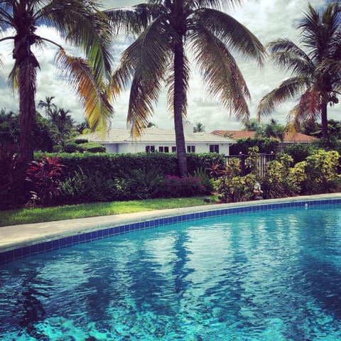 Pool view from Kitchen and Master Bedroom
