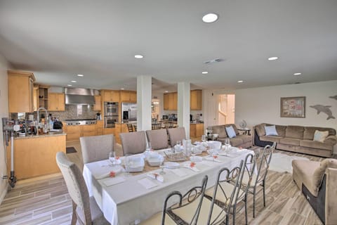 Share formal meals with your whole group at the large dining table.