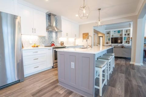 Fully stocked kitchen ready with everything you might need (pots, pans, dishes)