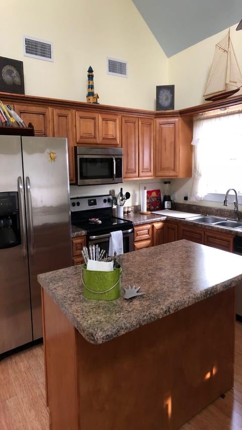 Kitchen area with island in open floorplan