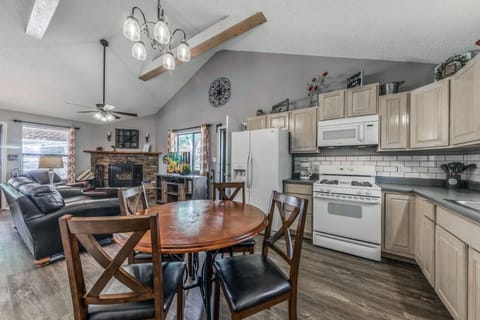 Full open kitchen with dining space and plenty of room for cooking
