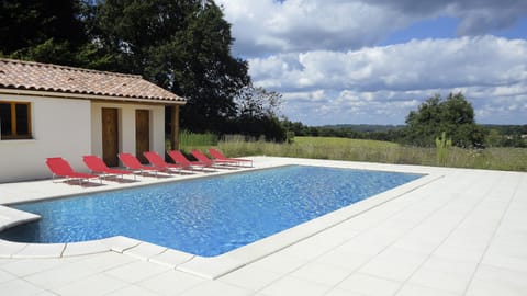 Swimming pool looking out over the valley