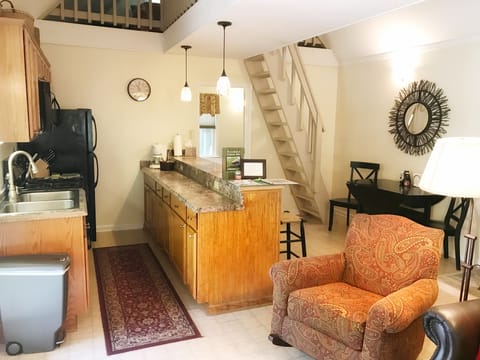 Jack's living room and kitchen are open to each other, creating a spacious feel