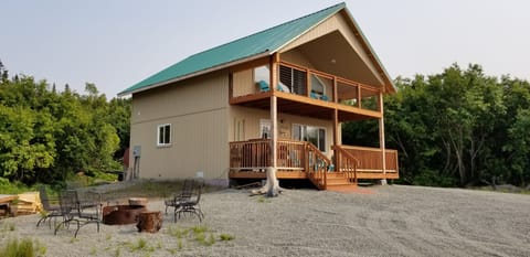 Summer at the cabin and wonderful evening relaxation by the fire pit. 