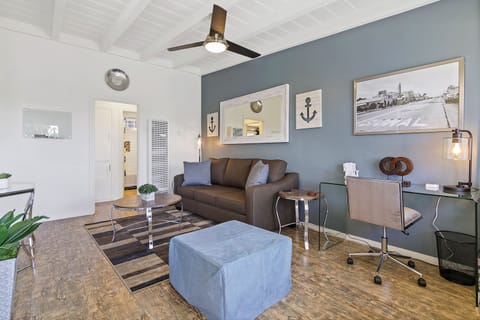 Modern design, comfortable furniture and lots of natural light.