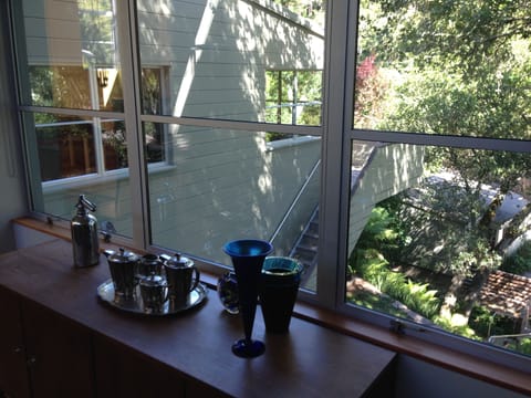 The view to the street from the living room