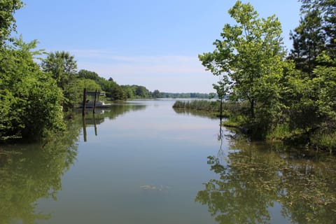 As you enter the home you see through to the dining area and great room TV