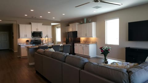 Large sectional with 70" Tv!