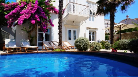 View of the villa and pool