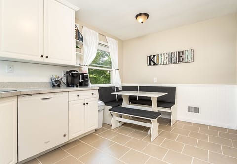 Breakfast nook located in the corner of the kitchen 