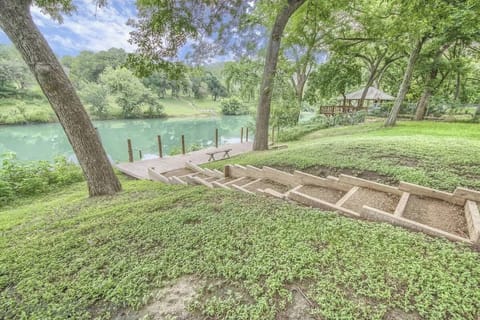 Steps down to the Guadalupe River!
