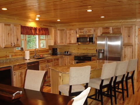 Gourmet kitchen with island and everything you need to use for a great meal