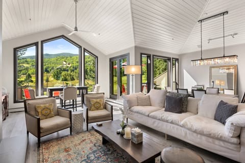 Spend evenings around the fireplace sharing stories of the days adventures on the cozy living room couch