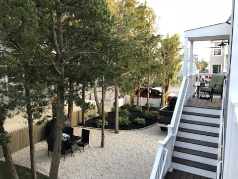 Private entrance, dining area and outdoor shower