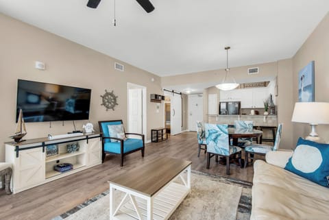 Enjoy a movie on the flat screen TV