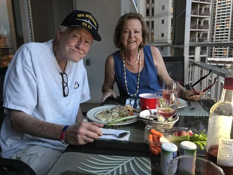 Enjoy meals and beautiful view from our large lanai - one of two lanais